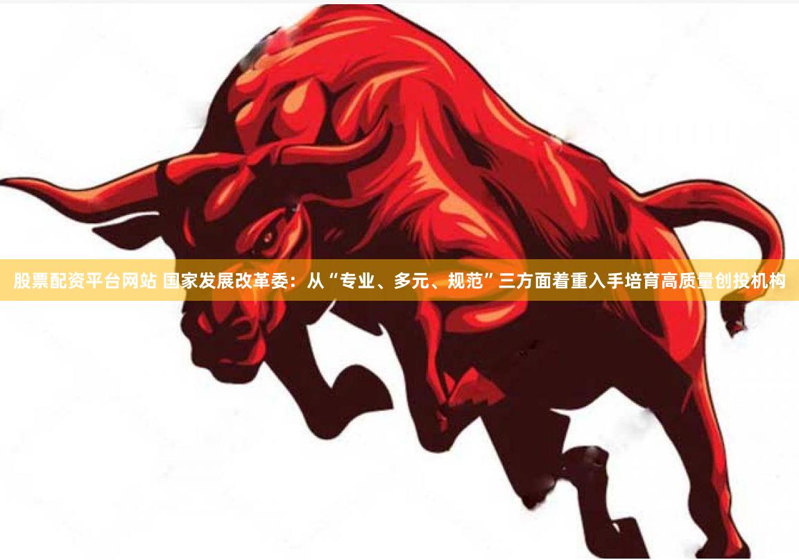 股票配资平台网站 国家发展改革委：从“专业、多元、规范”三方面着重入手培育高质量创投机构