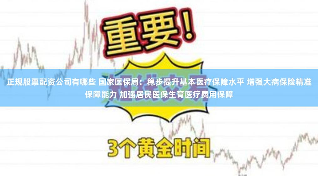 正规股票配资公司有哪些 国家医保局：稳步提升基本医疗保障水平 增强大病保险精准保障能力 加强居民医保生育医疗费用保障