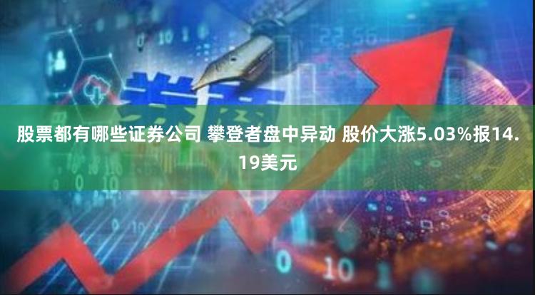 股票都有哪些证券公司 攀登者盘中异动 股价大涨5.03%报14.19美元