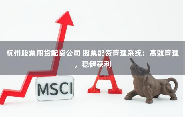 杭州股票期货配资公司 股票配资管理系统：高效管理，稳健获利